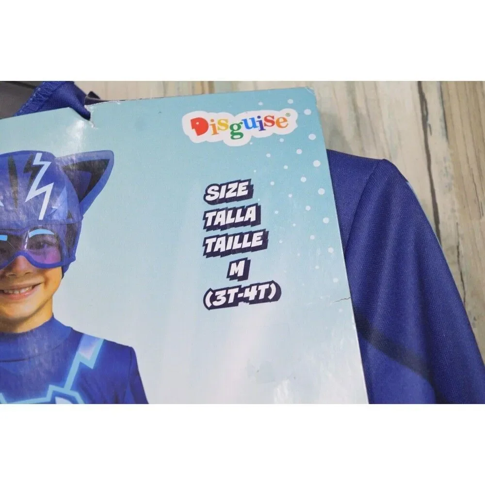 PJ Masks Catboy Halloween Costume Toddler Size M 3-4T Jumpsuit W/ Headpiece Tail